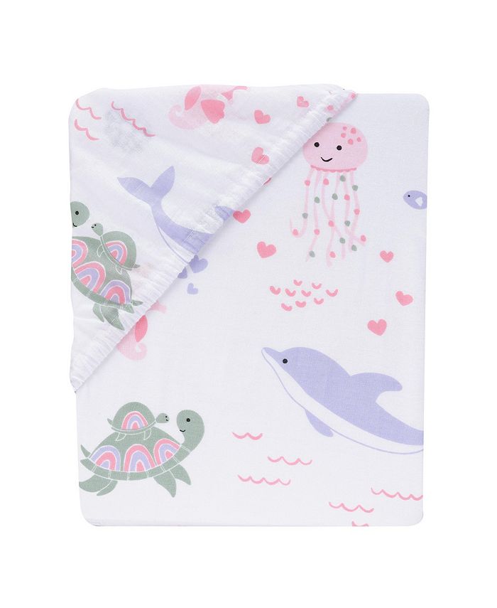 Lambs & Ivy Sea Dreams Soft White 100 Cotton Nautical Ocean Fitted Crib Sheet Macy's