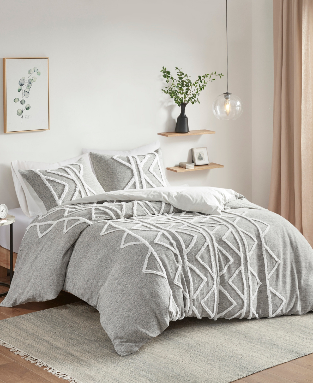 Shop Ink+ivy Closeout!  Hayes Chenille 3-piece Cotton Comforter Set, Full/queen In Gray