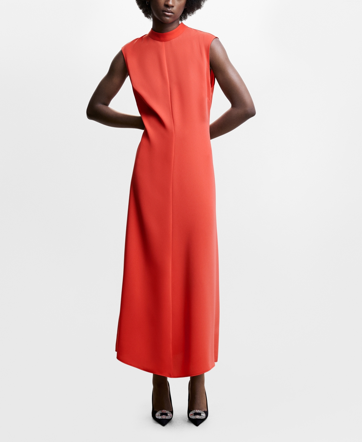 Mango Bow Gown Coral Red ModeSens GB