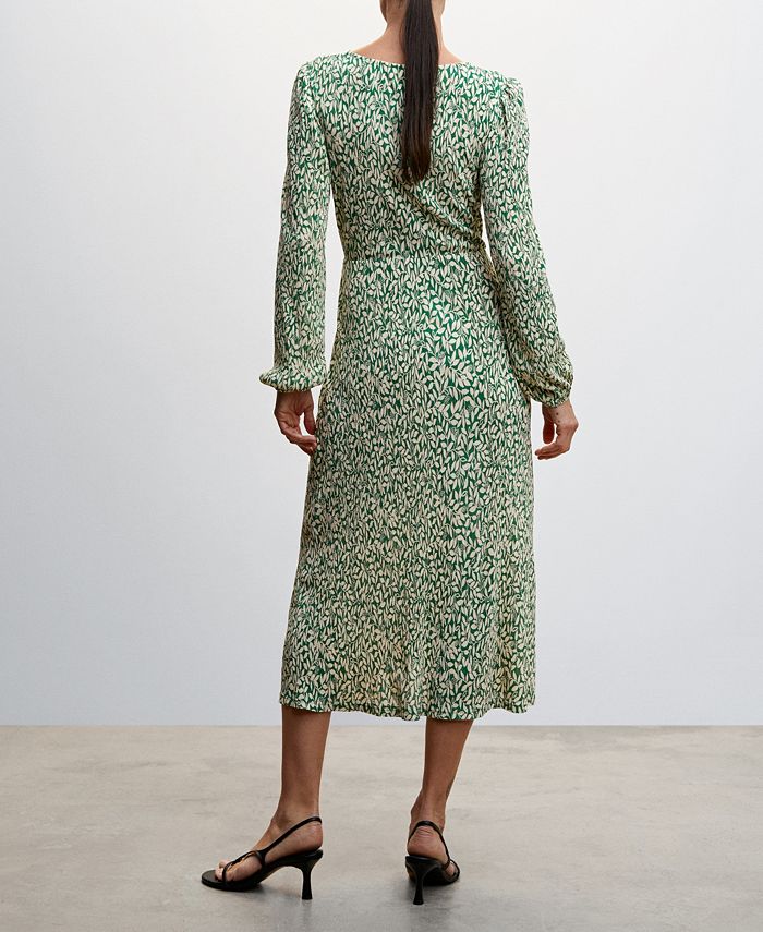 MANGO Women's Textured Printed Dress - Macy's