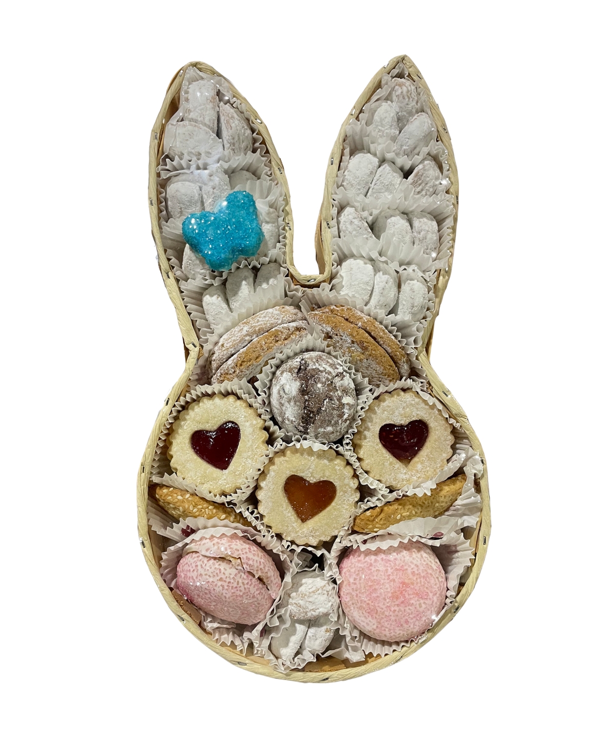Cookies Con Amore 24 oz Easter Bunny Shaped Handmade Assorted Cookie Gift Basket