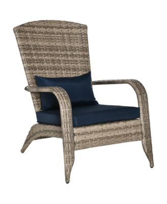 PE Rat Adirondack Lounge Patio Fire Pit Chair, Dark