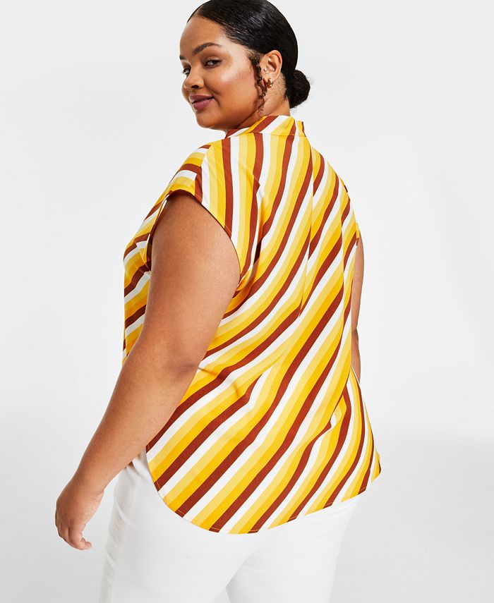 Plus Size Sleeveless Tie-Neck Blouse main image 0