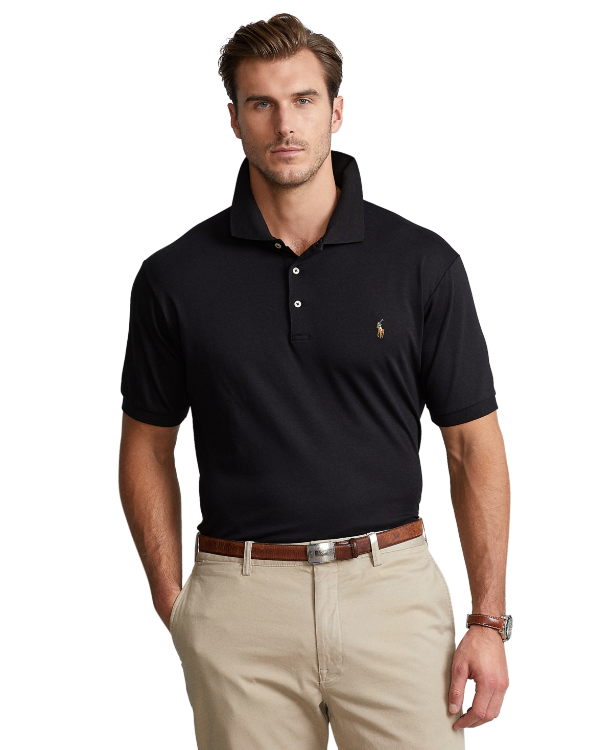 Shop Polo Ralph Lauren Men's Big & Tall Classic Fit Soft Cotton Polo In Polo Black