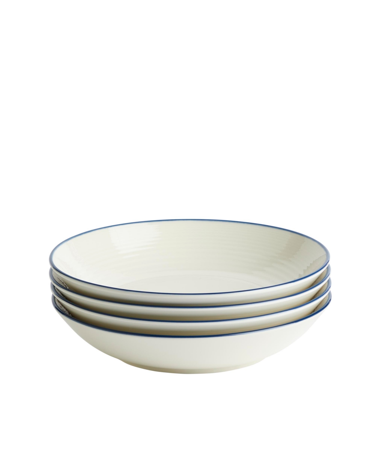 Maze Denim Line Pasta Bowl, Set of 4 - Blue