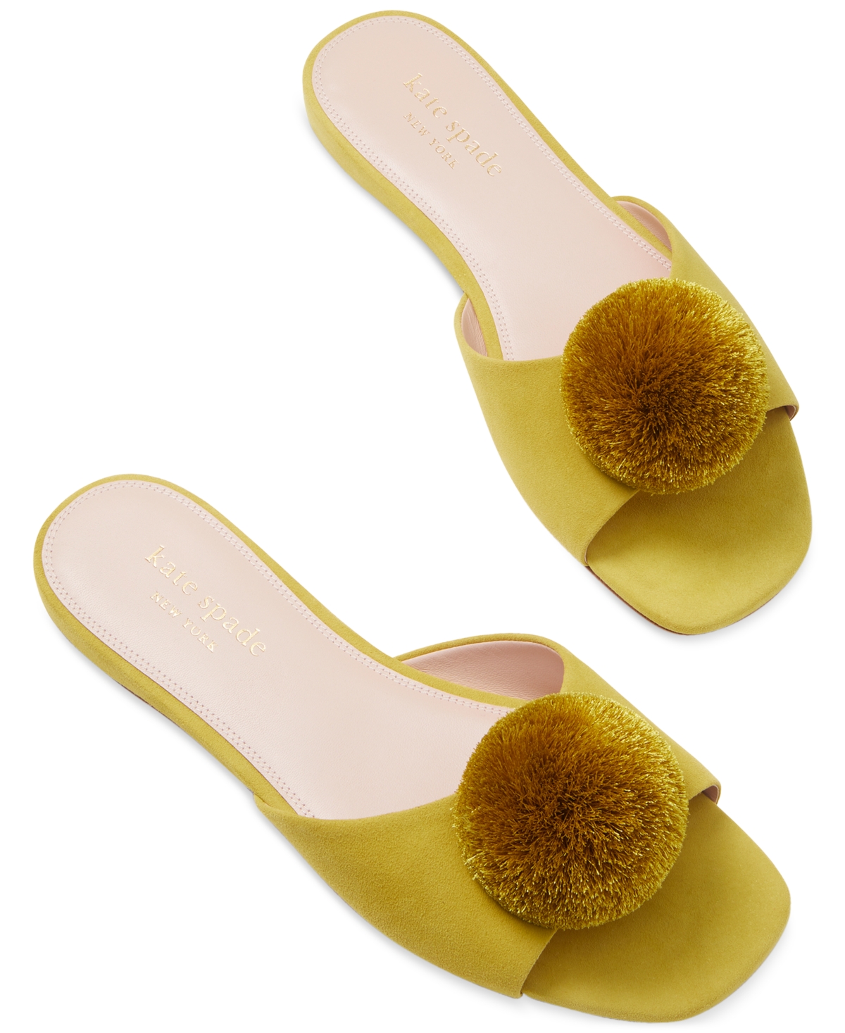 Kate Spade Amour Pom Slide Sandal In Bartlett Pear