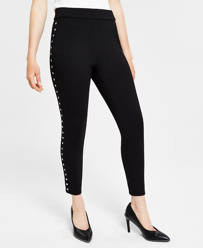 Bar III Petite Side-Studded Stretch Leggings, Created for Macy's