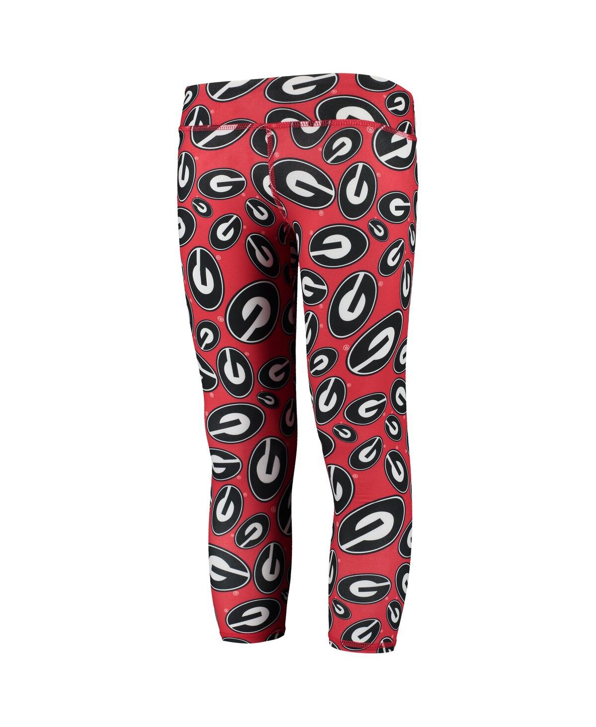 Shop Zoozatz Big Girls  Red, Black Georgia Bulldogs Stacked Mascot Leggings In Red,black