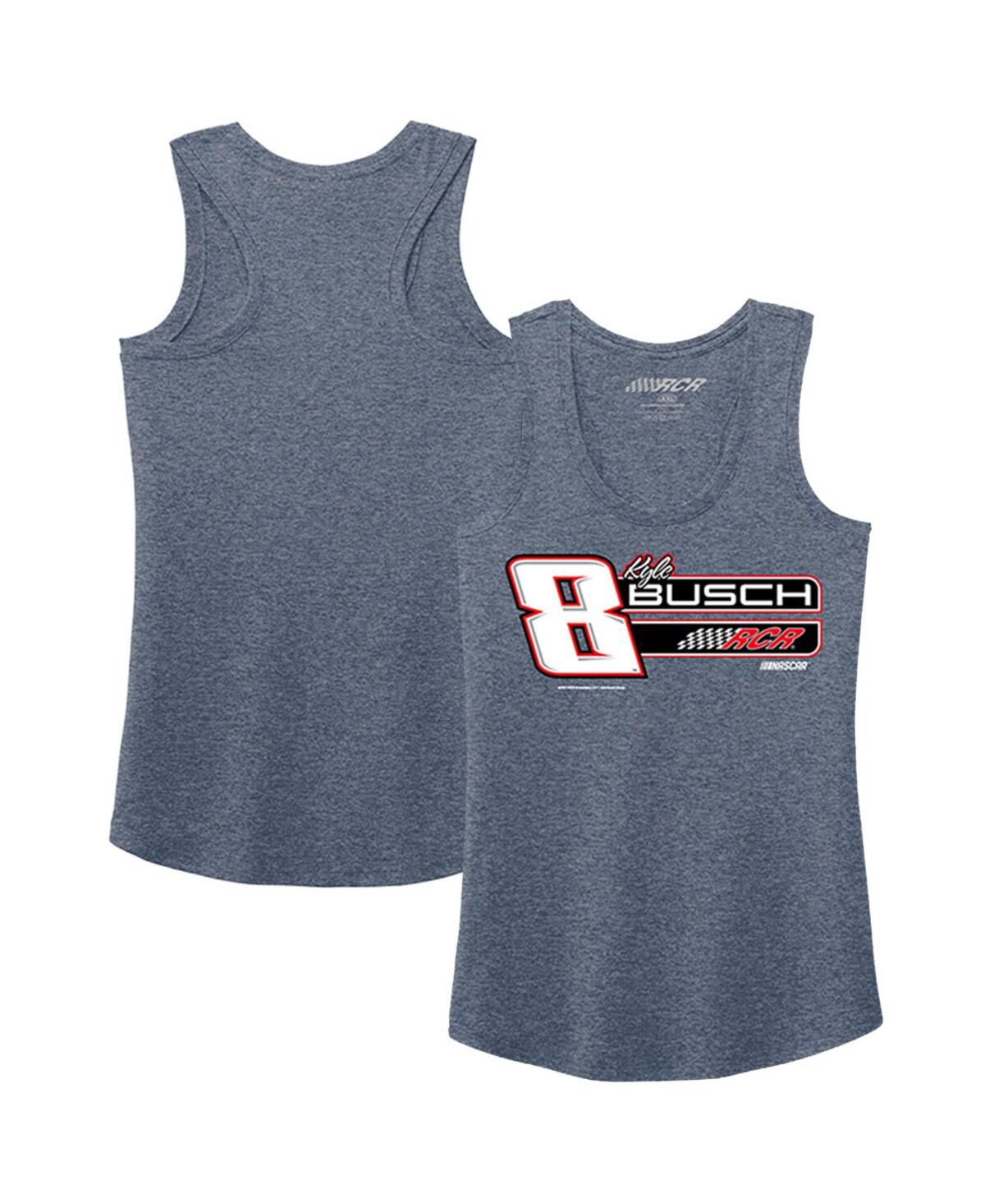 Shop Richard Childress Racing Team Collection Women's  Heather Navy Kyle Busch Racerback Tank Top