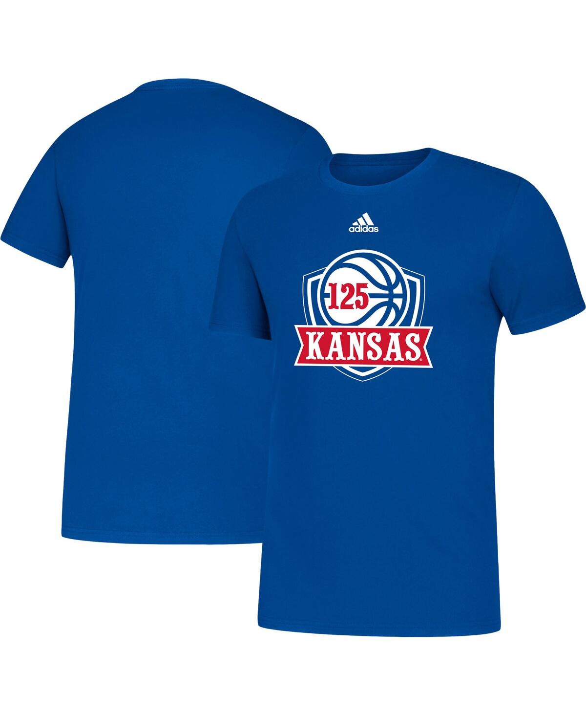 ADIDAS ORIGINALS MEN'S ADIDAS ROYAL KANSAS JAYHAWKS 125TH SEASON BASKETBALL AMPLIFIER T-SHIRT