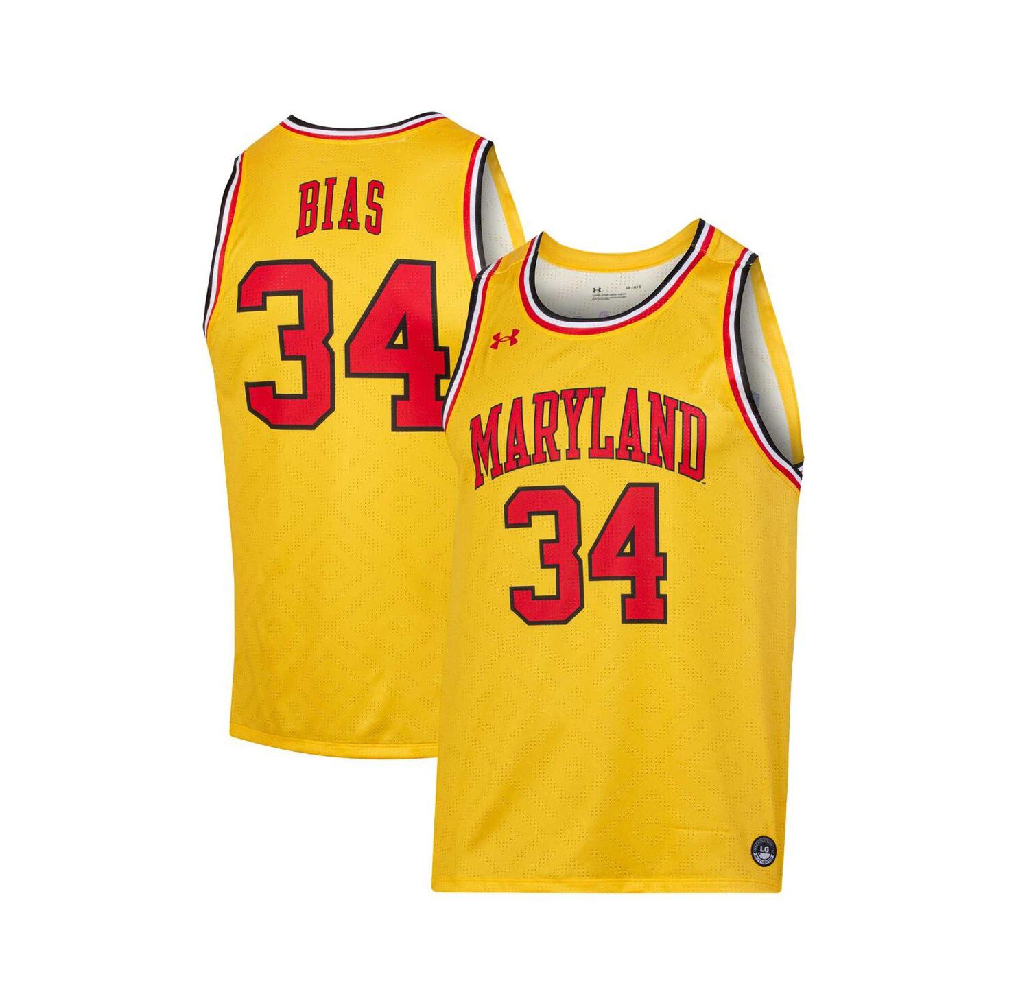 Men's Len Bias Gold Maryland Terrapins Replica Player Jersey