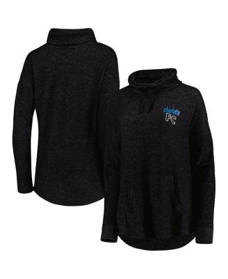 Women's Heathered Black Charlotte FC Cuddle Tri-Blend Pullover Sweatshirt