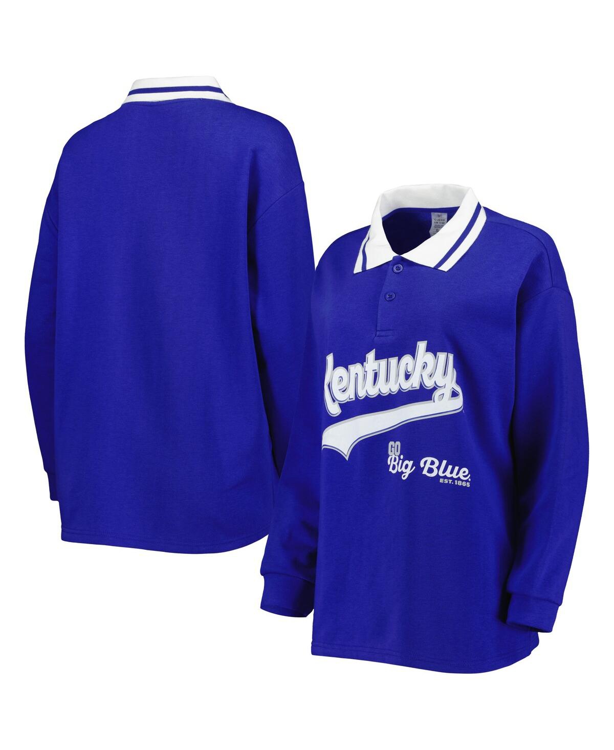 Shop Gameday Couture Women's  Royal Kentucky Wildcats Happy Hour Long Sleeve Polo Shirt