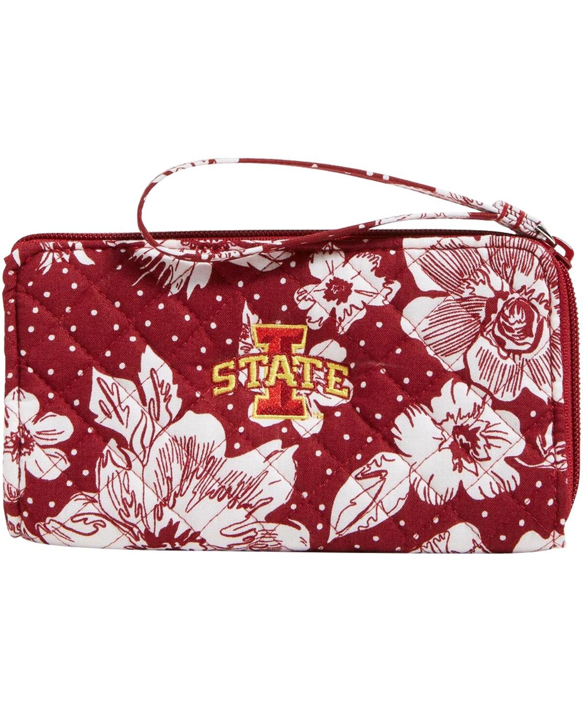 Shop Vera Bradley Women's  Iowa State Cyclones Rain Garden Front-zip Wristlet In Red,white