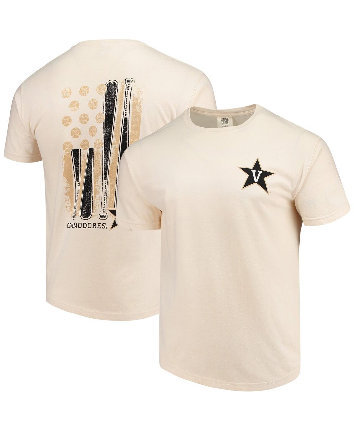 Image One Men's Cream Vanderbilt Commodores Baseball Flag Comfort Colors T-shirt In Cream