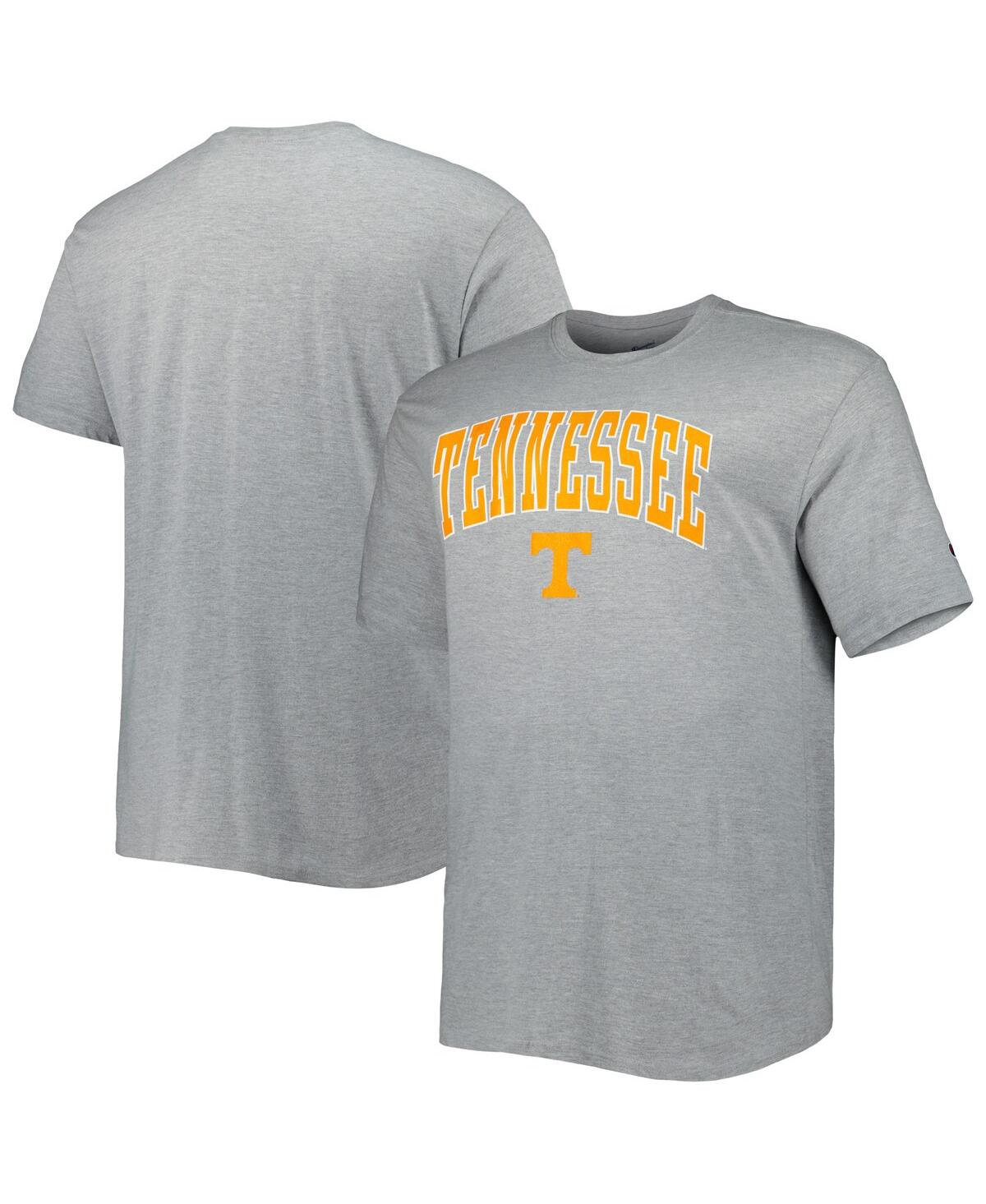 Champion Men's  Heathered Gray Tennessee Volunteers Big And Tall Team Arch Over Wordmark T-shirt