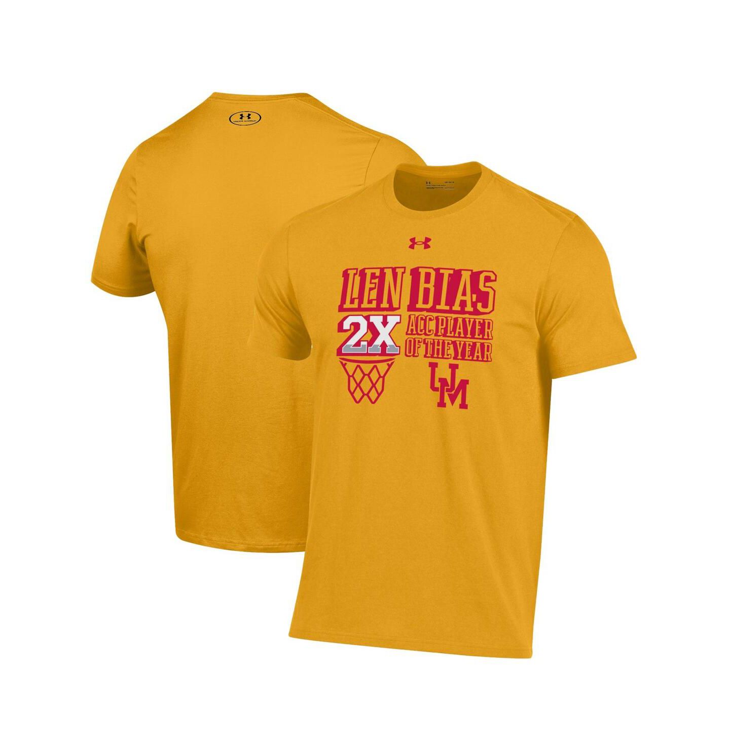 Мужская футболка Under Armour Gold Maryland Terrapins Len Bias Performance — фото 1