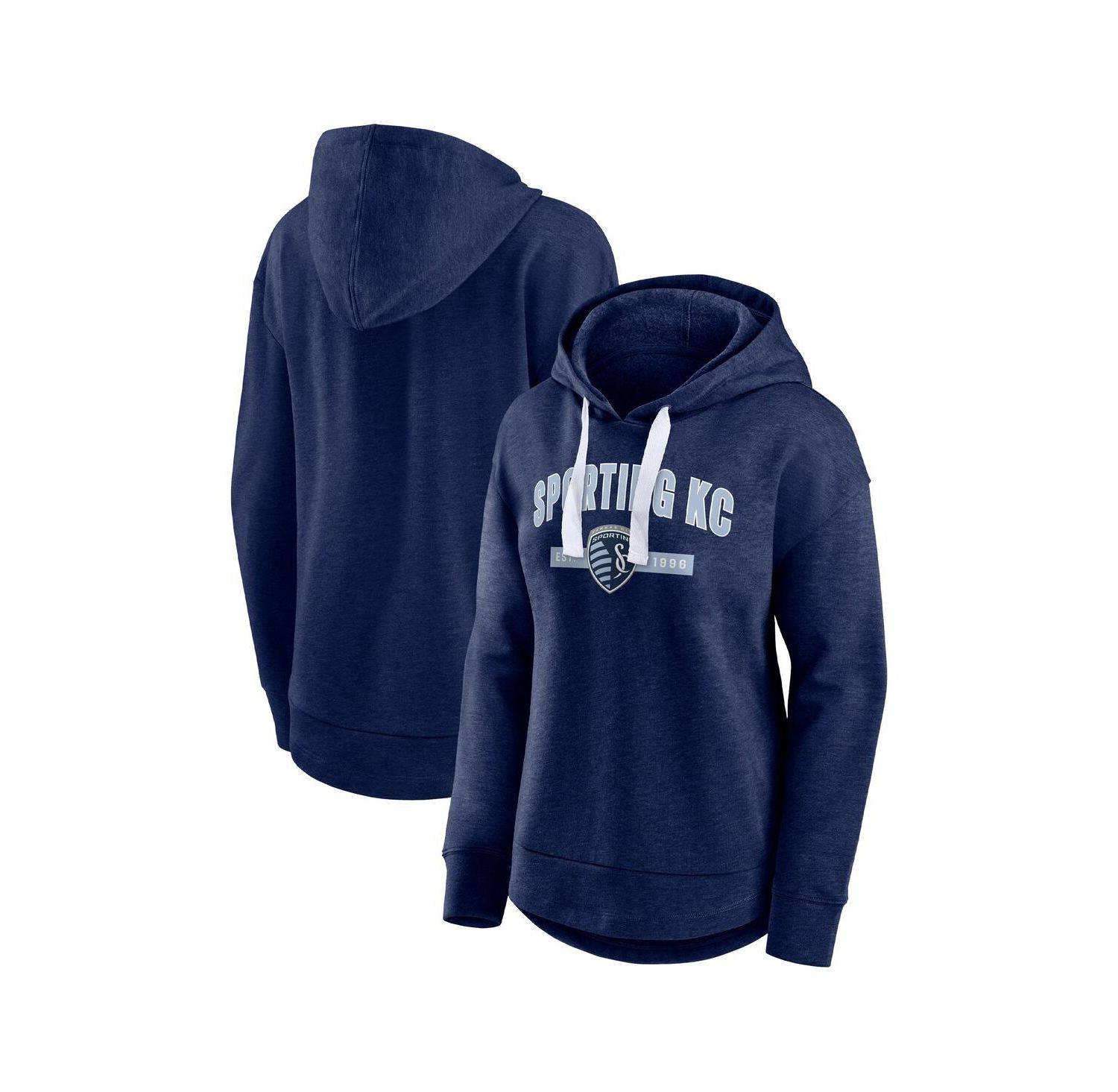 Women's Heather Navy Sporting Kansas City Lineup Pullover Hoodie