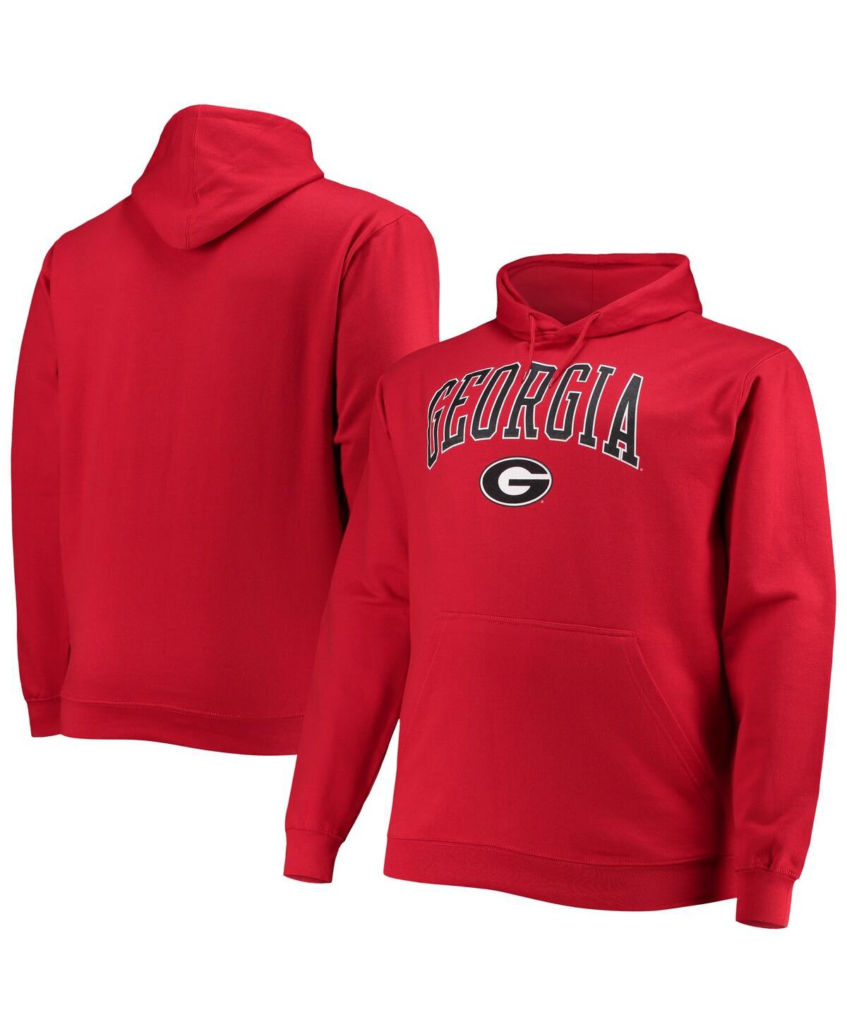 Shop Champion Men's  Red Georgia Bulldogs Big And Tall Arch Over Logo Powerblend Pullover Hoodie
