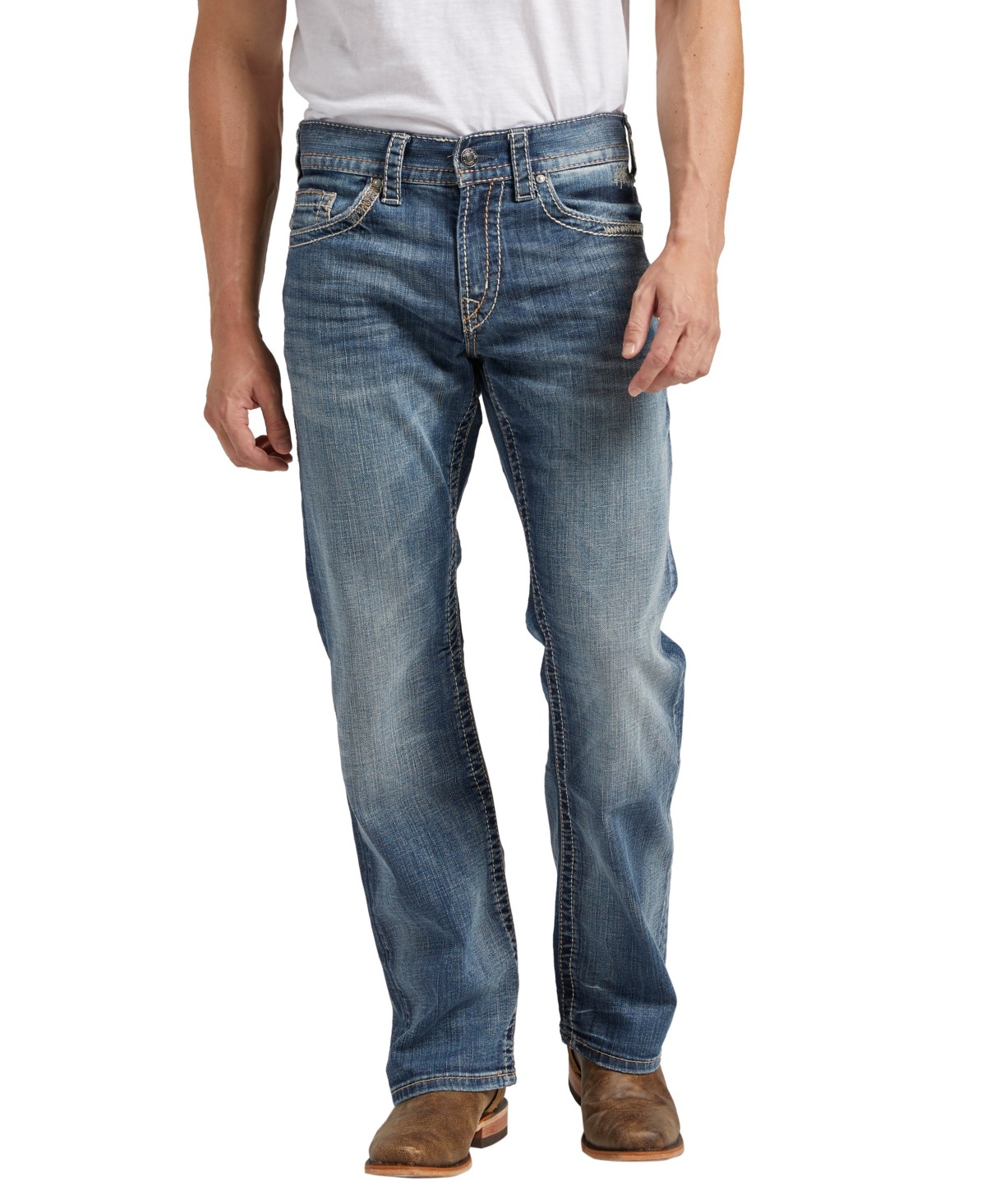 Мужские джинсы Silver Jeans Co. Men's Zac Relaxed-Fit Straight Jeans — фото 1