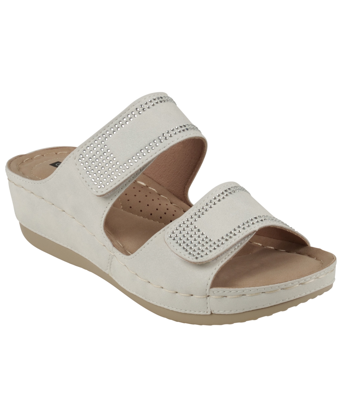 Gc Shoes Women's Rea Embellished Wedge Sandals In White