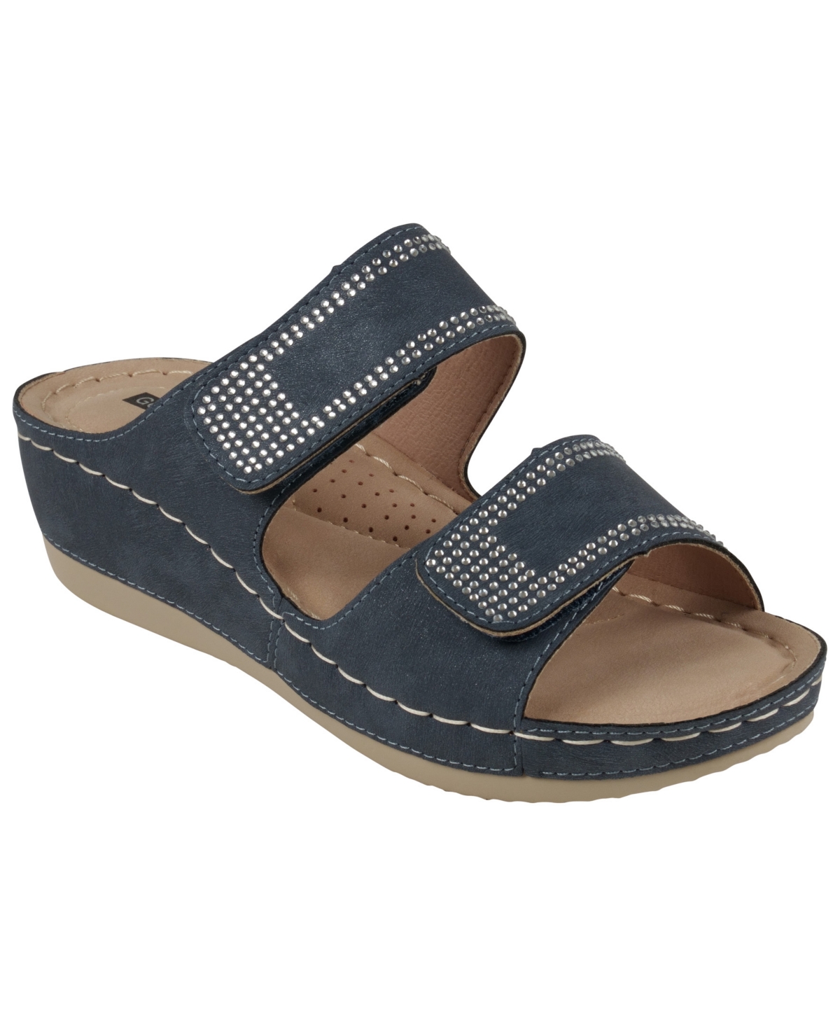 Gc Shoes Women's Rea Embellished Wedge Sandals In Blue