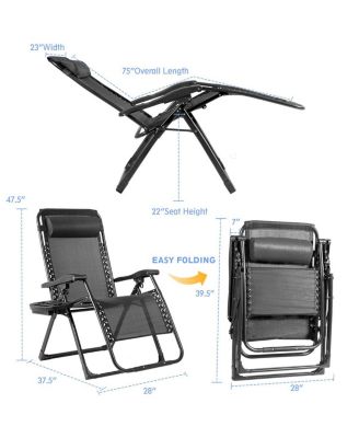 Zero Gravity Chair Oversize Lounge Chair Patio Heavy Duty Folding Recliner