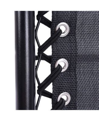 2 PCS Folding Zero Gravity Reclining Lounge Chairs Beach Patio with Utility Tray