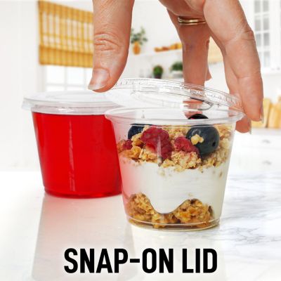 200 Pack Clear Jello Shot Cups with Lids - Disposable Condiment Cups