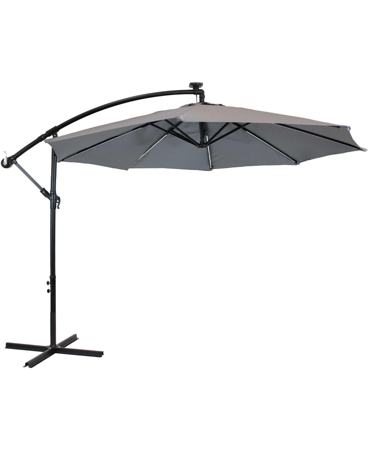 9.5 ft Solar Cantilever Offset Patio Umbrella - Smoke - Grey