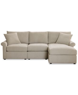 Wrenley 99" 3-Pc. Fabric Modular Chaise Sectional Sofa