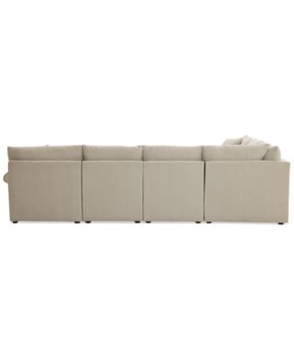 CLOSEOUT! Wrenley 131" 6-Pc. Fabric Modular Sectional Chaise Sofa, Created for Macy's