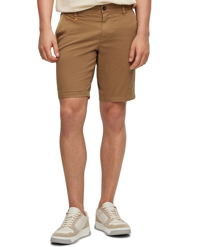 BOSS - Slim-fit shorts in stretch-cotton twill
