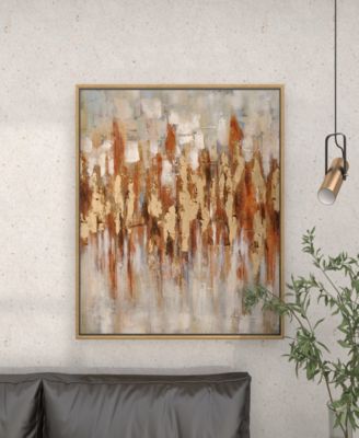 Canvas Abstract Framed Wall Art with Gold-Tone Frame, 39" x 2" x 39"