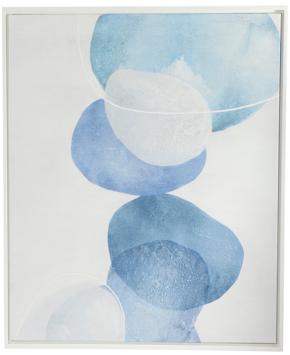 Rosemary Lane Canvas Overlapping Circle Abstract Framed Wall Art With White Frame, 37" X 1" X 37" In Blue