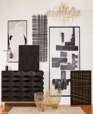 Canvas Abstract Framed Wall Art with Black Frame Set of 2, 29.50" x 39.50" 