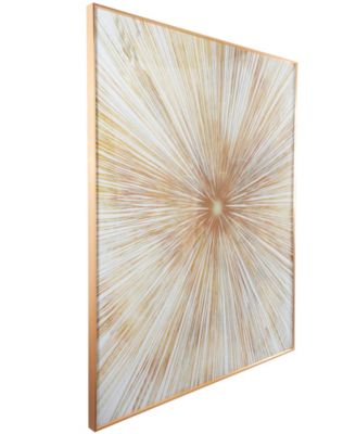 by Cosmopolitan Porcelain Radial Starburst Framed Wall Art with Gold-Tone Aluminum Frame, 39.50" x 2" x 39.50"
