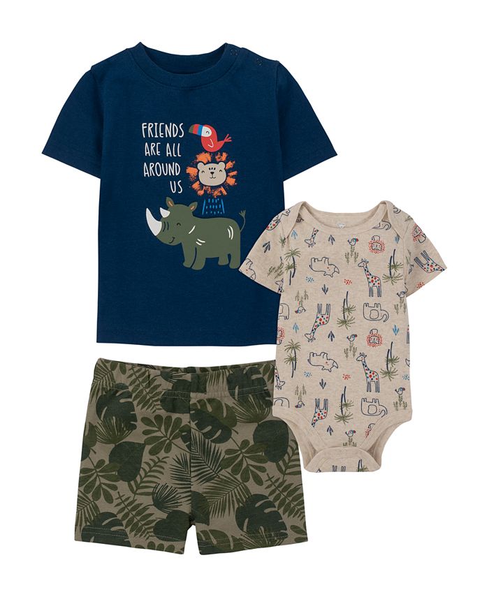 Koala Baby Baby Boys Bodysuit, T Shirt, and Shorts, 3 Piece Set Macy's