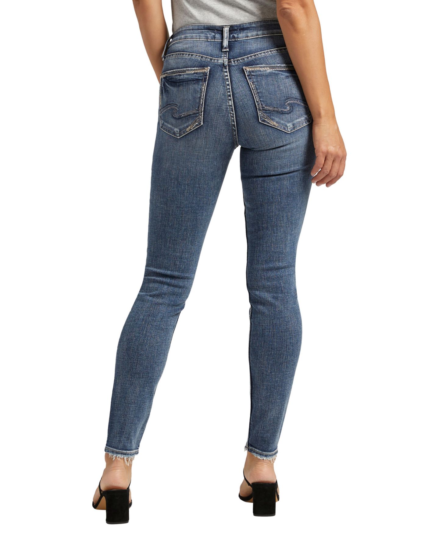Женские джинсы Silver Jeans Co. Suki Mid Rise Curvy Fit Slim Skinny, цвет: Индиго — фото 2