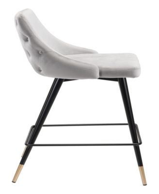 36" Steel, Polyester Piccolo Pencil Legs Counter Chair
