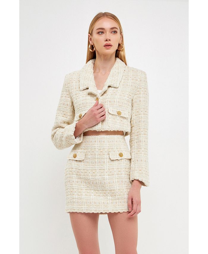 endless rose Women's Cropped Tweed Jacket - Macy's