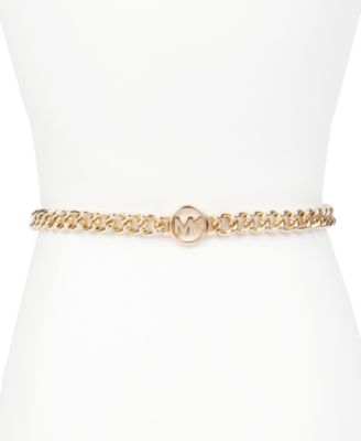 Women's MK Logo Metal Chain Belt