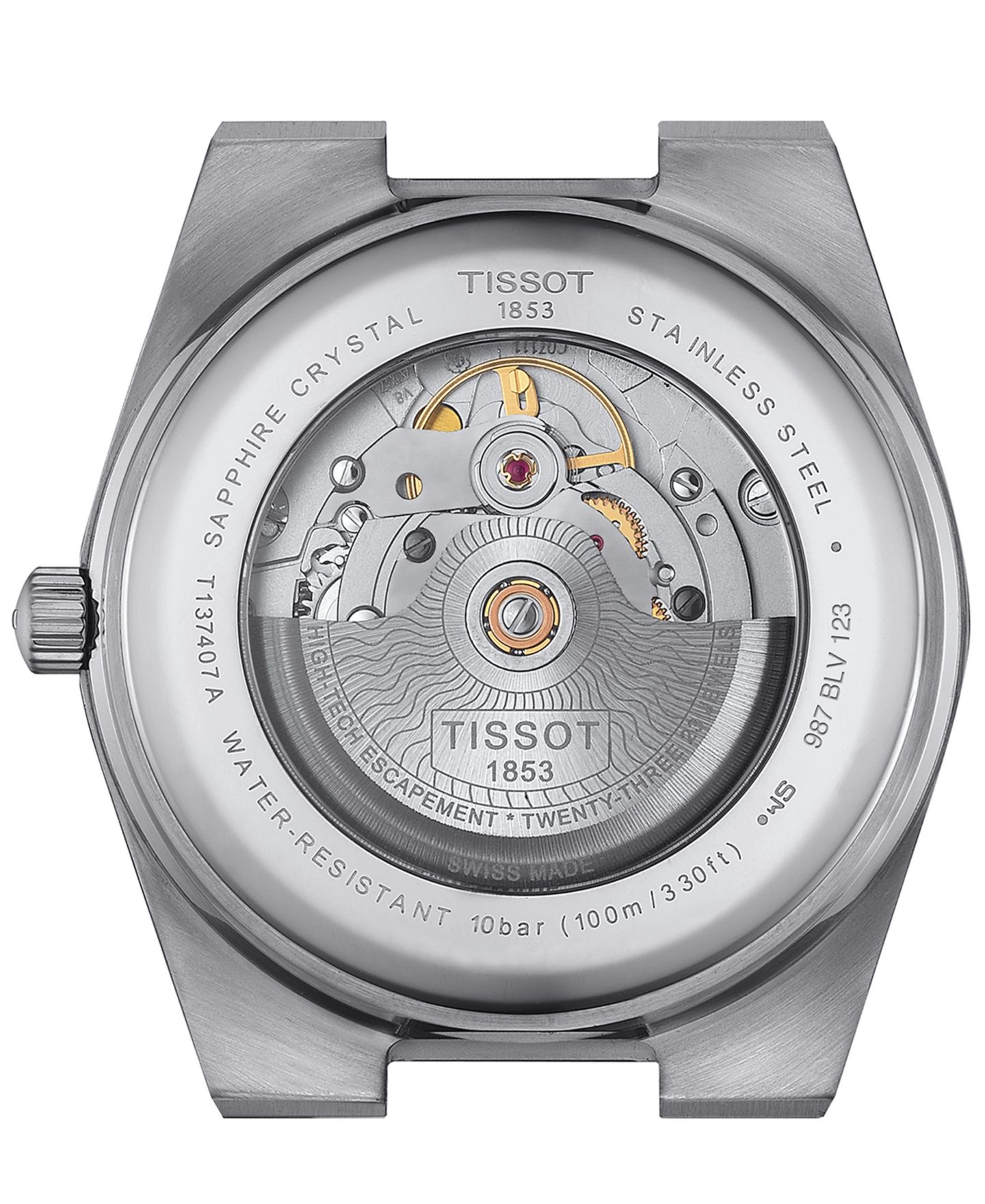 Мужские часы Tissot Swiss Automatic PRX Black Rubber Strap Watch 40mm — фото 3