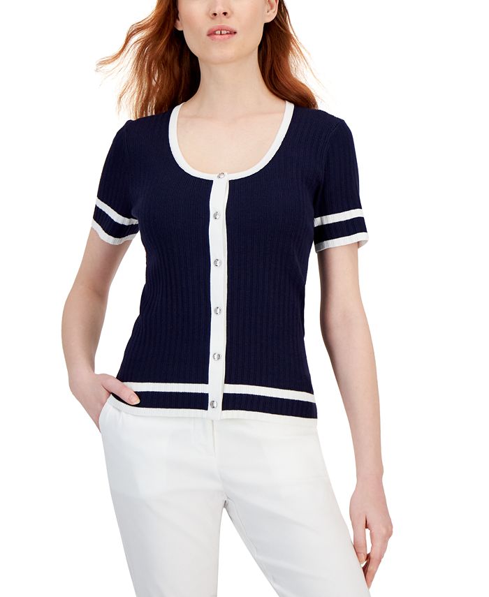 Macy's short cheap sleeve cardigan