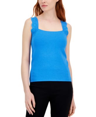 T Tahari - Women's Sleeveless Square Neck Tank Top