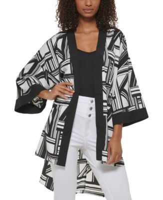 Karl Lagerfeld Paris Women's Geometric Print Kimono Top - Macy's