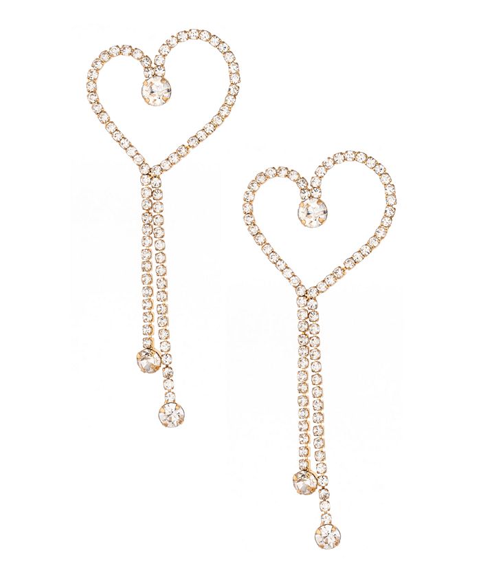 ETTIKA 18K Gold Plated Heart Dangle Earrings - Macy's