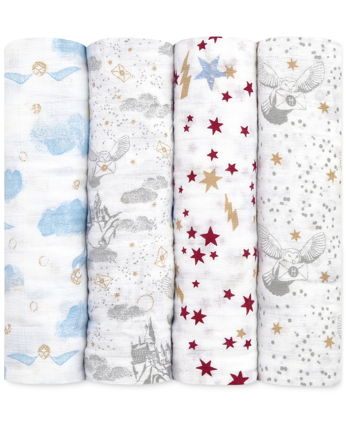 Aden By Aden + Anais Baby Boys Or Baby Girls Harry Potter Swaddles, Pack Of 4 In Grey