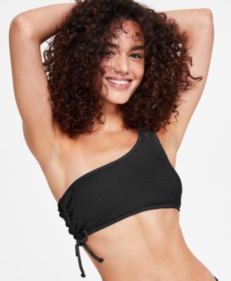 Salt + Cove - Juniors' One-Shoulder Side-Shirred Bikini Top