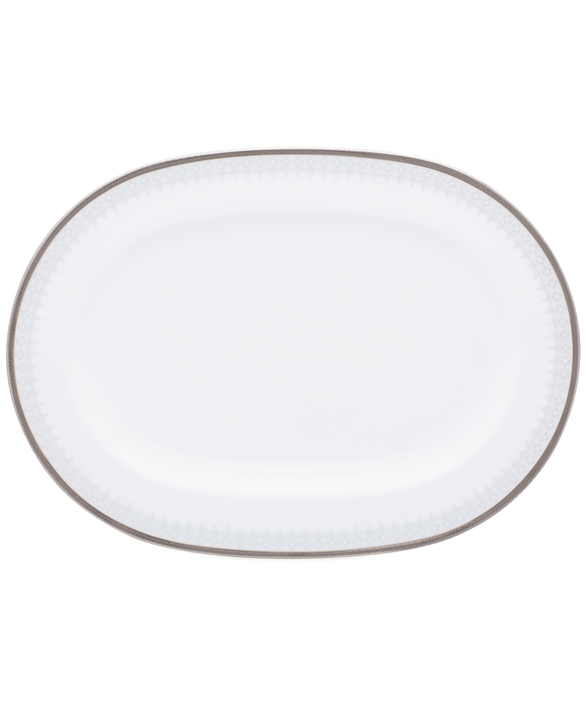 Noritake Silver Colonnade Oval Platter, 14" In White
